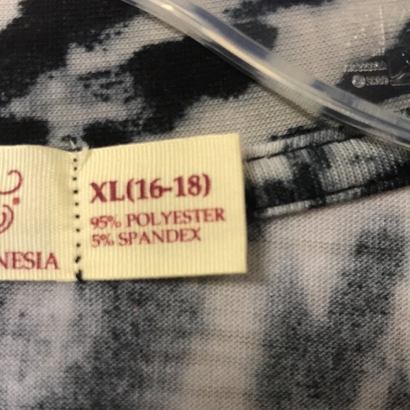 FADED Glory Open Front Cardigan Topper XL Abstract Animal Print Black White - Picture 3 of 9